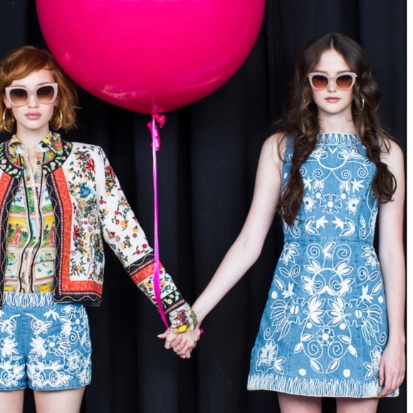 Alice + Olivia Lindsey Chambray Embroidered Dress - Picture 13 of 13